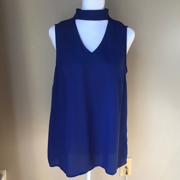 New York & Company Tops - New York & Co. Blue High Neck Top, small